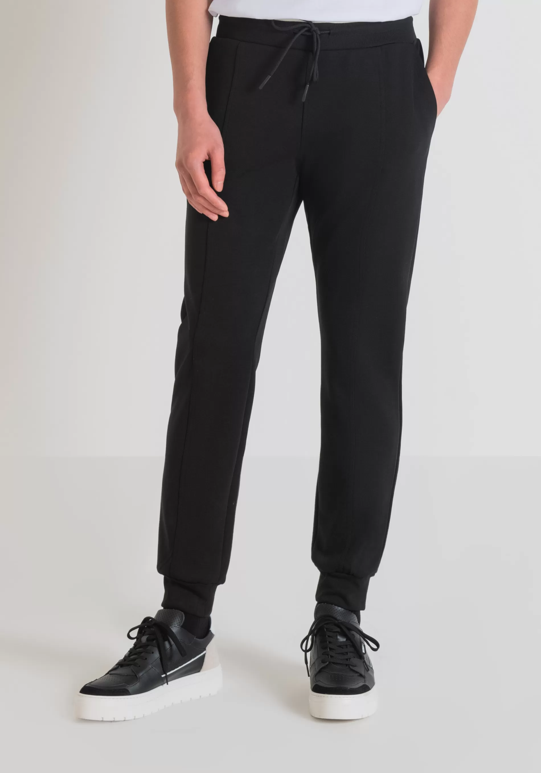 Clearance SLIM FIT SWEATPANTS IN COTTON BLEND WITH LOGO PATCH Trousers