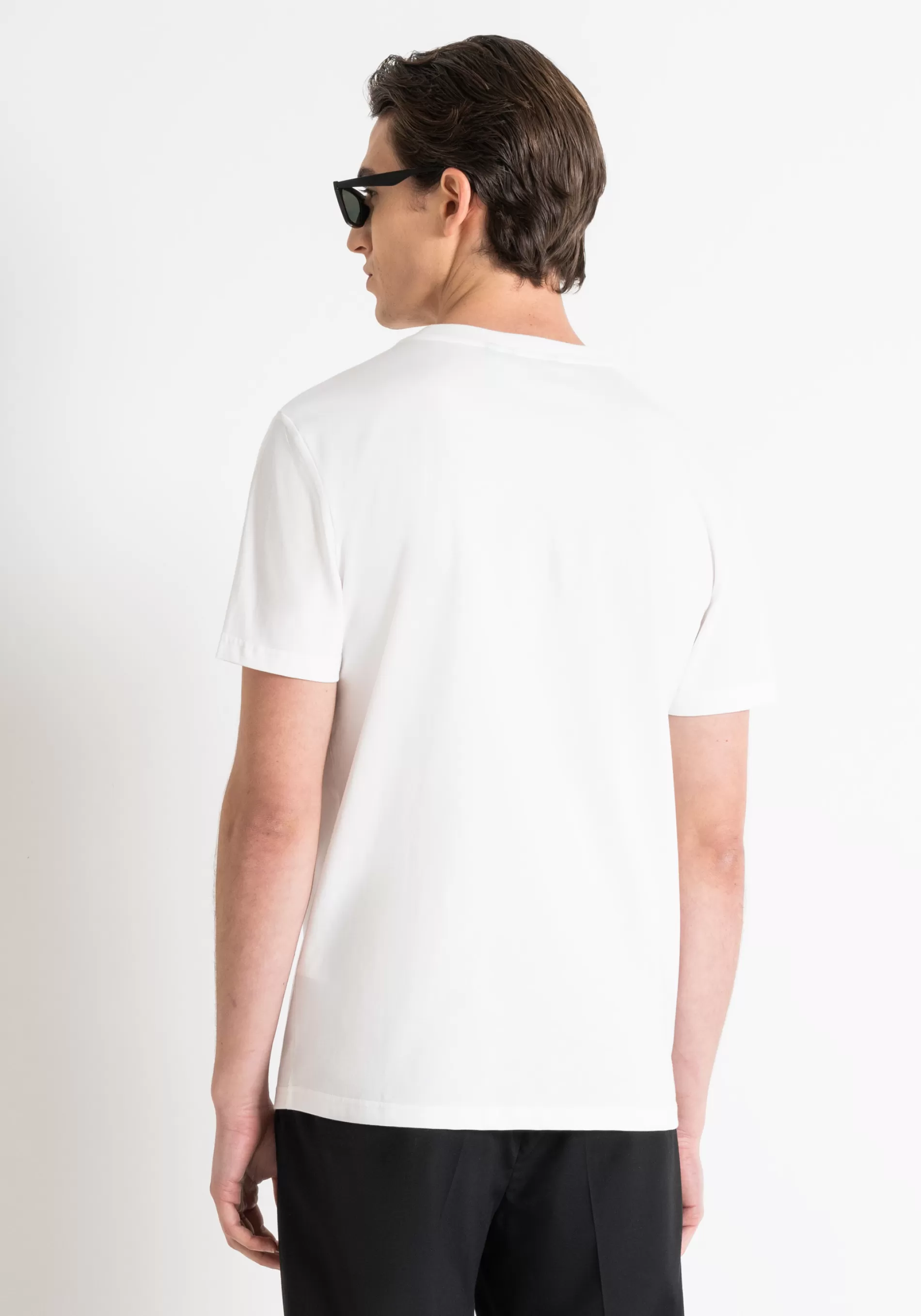 Sale SLIM FIT T-SHIRT IN COTTON JERSEY WITH LOGO PRINT T-shirts and Polo