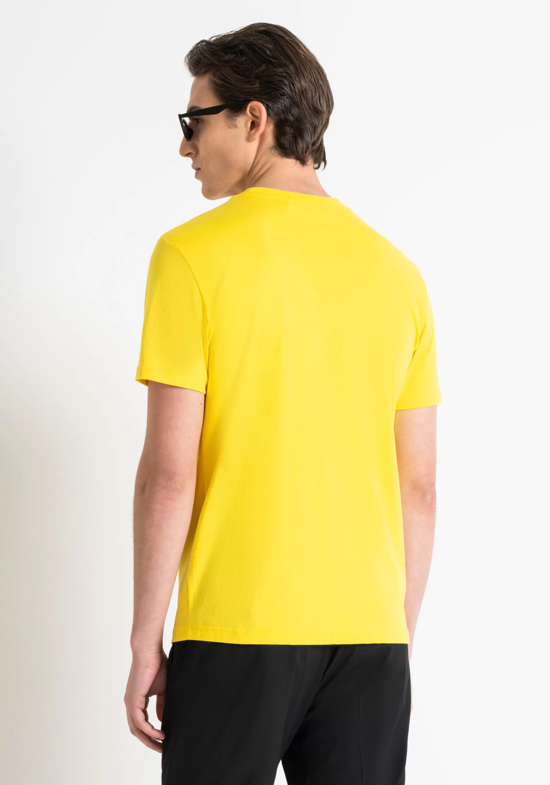 Sale SLIM FIT T-SHIRT IN COTTON JERSEY WITH MATT PLASTIC LOGO PRINT AND RUBBERIZED INJECTION T-shirts and Polo