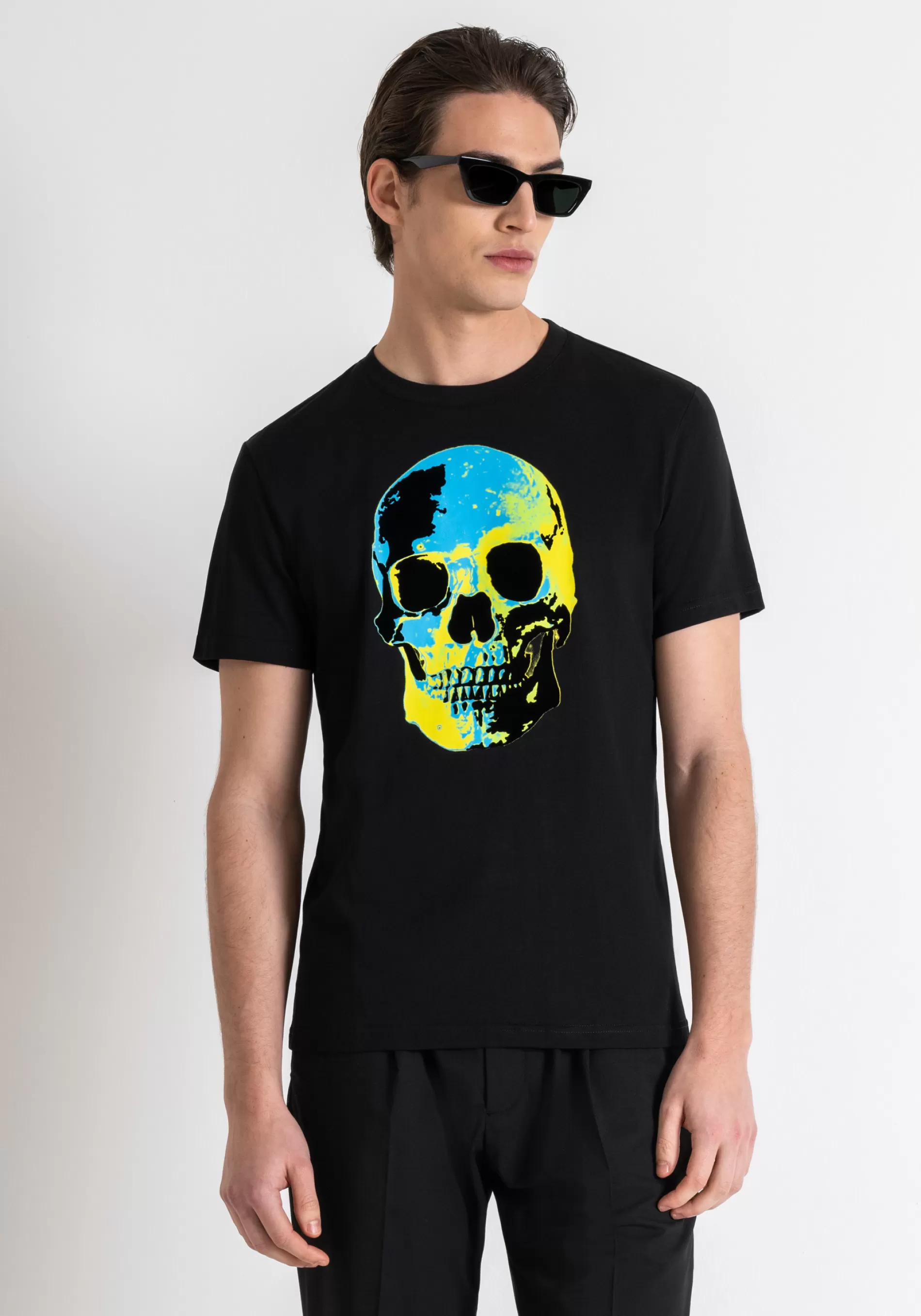 Best SLIM FIT T-SHIRT IN COTTON WITH SKULL PRINT T-shirts and Polo