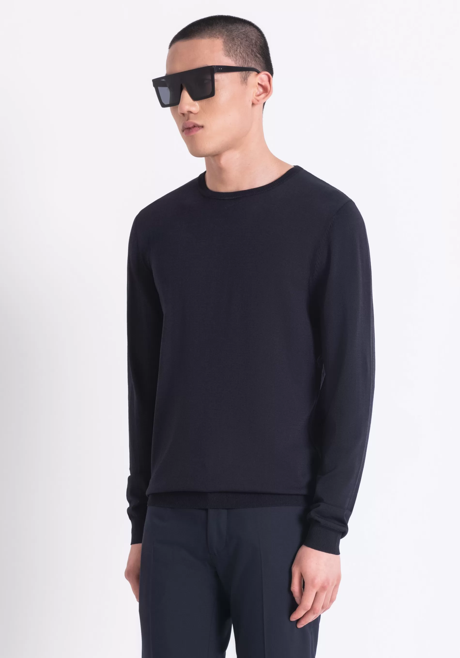 Clearance SUPER SLIM FIT SWEATER IN VISCOSE MIXED YARN Knitwear