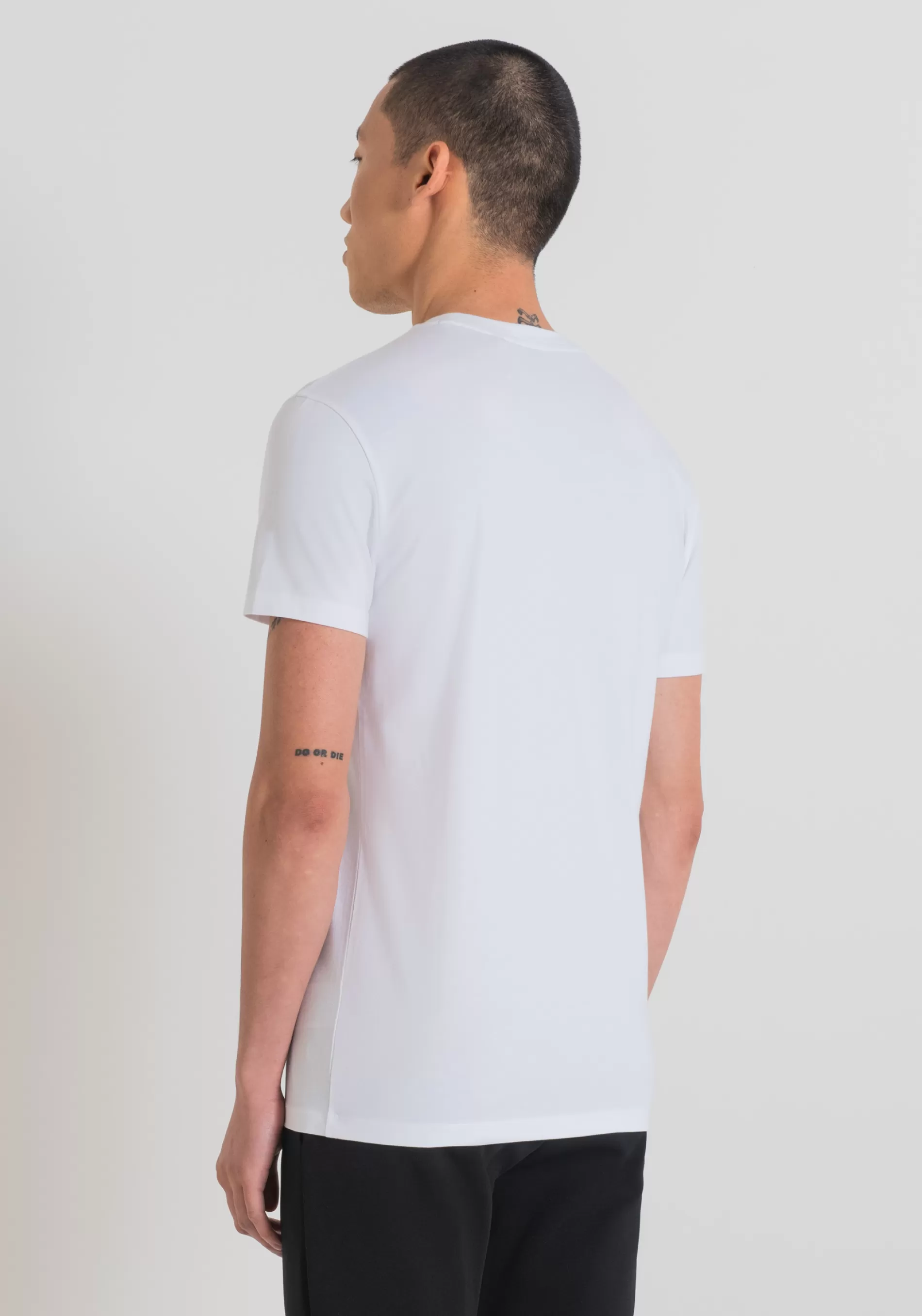 Flash Sale SUPER SLIM FIT T-SHIRT IN STRETCH COTTON WITH RUBBERISED LOGO PRINT T-shirts and Polo