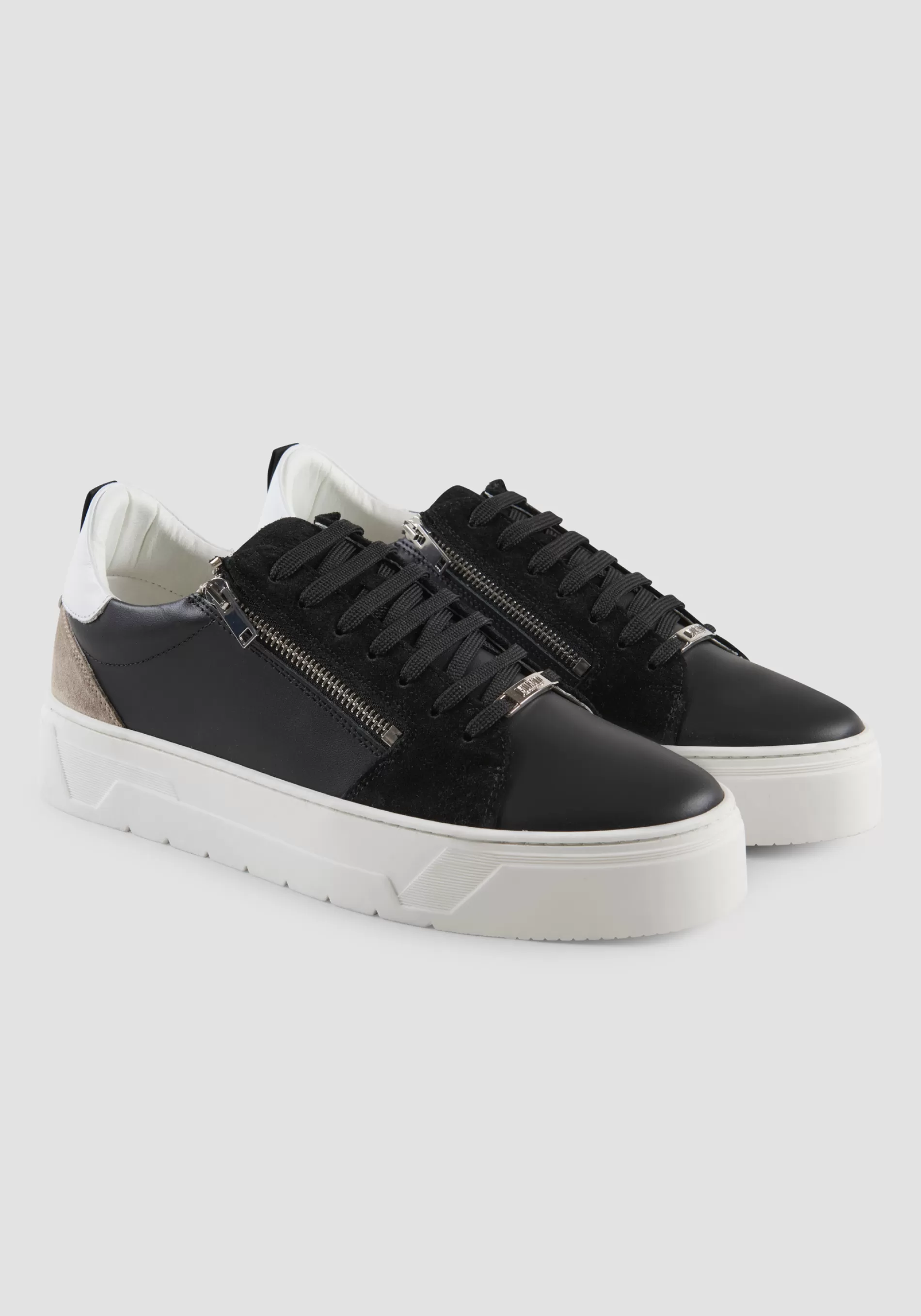 Hot ZIPPER MIX LEATHER SNEAKER Sneakers